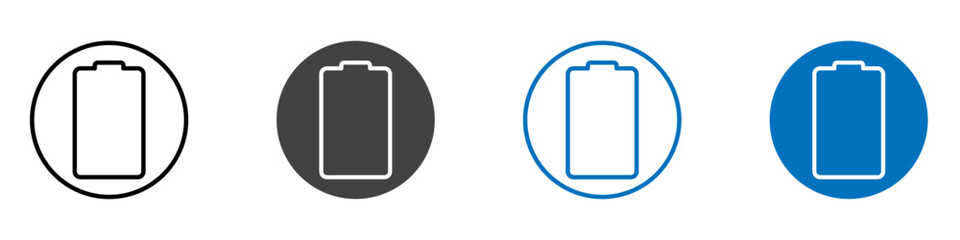 Battery icon flat editable icon mark set.