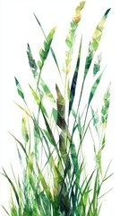 Naklejka premium Abstract Geometric Grass Artwork - Vibrant Green Nature Illustration