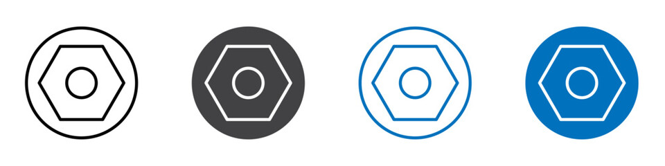 Bolt icon flat editable icon mark set.