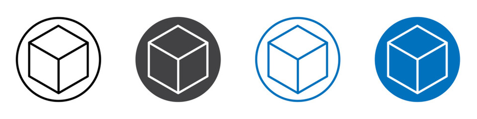 Box icon flat editable icon mark set.