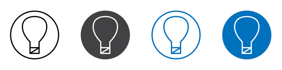Bulb icon flat editable icon mark set.