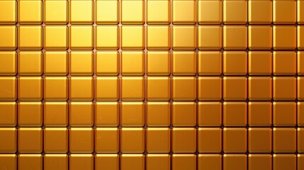 Shiny Golden Background with Textured Square Tiles for Design
