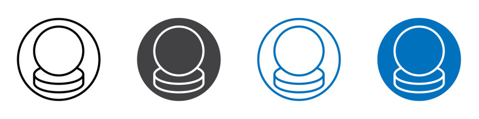 Carrom disk icon flat editable icon mark set.