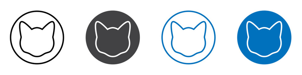 Cat structure icon flat editable icon mark set.