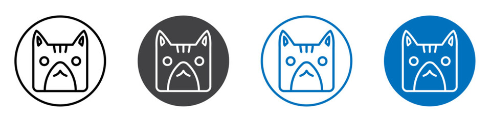 Cat icon flat editable icon mark set.