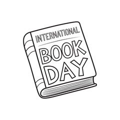 International book day background colouring page design for kids