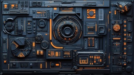 Fototapeta premium Futuristic Cyber Interface with Multifunctional Material Design