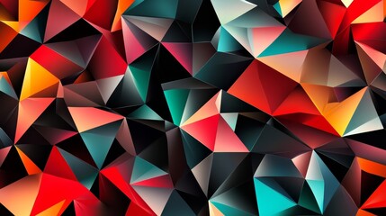 Obraz premium Colorful triangles abstract background, vibrant geometric pattern for modern design