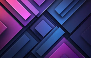 Fototapeta premium Abstract Geometric Background with Pink, Purple, and Blue Overlapping Shapes