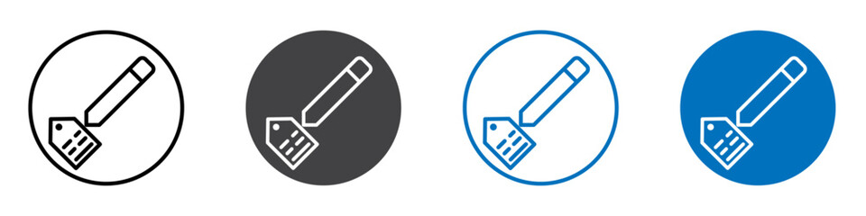 Edit tag icon flat editable icon mark set.