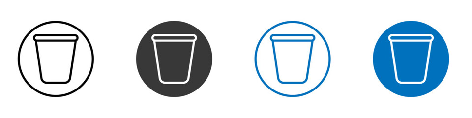 Empty box icon flat editable icon mark set.