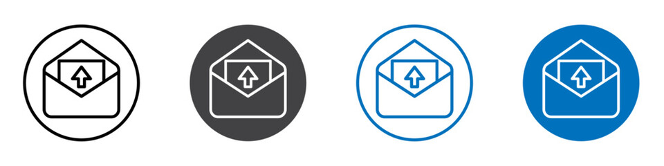 Export mail icon flat editable icon mark set.