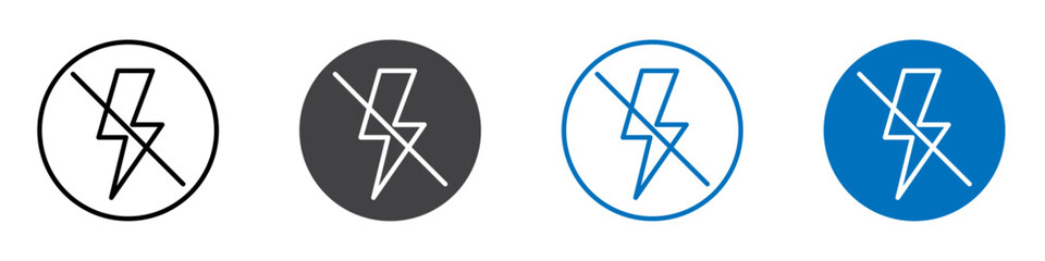 Flash off icon flat editable icon mark set.