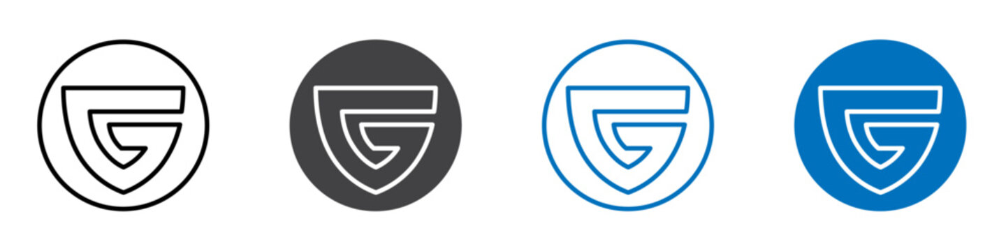 Guilded icon flat editable icon mark set.