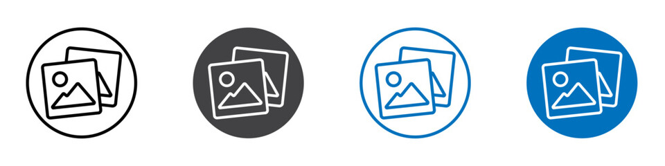 Images icon flat editable icon mark set.