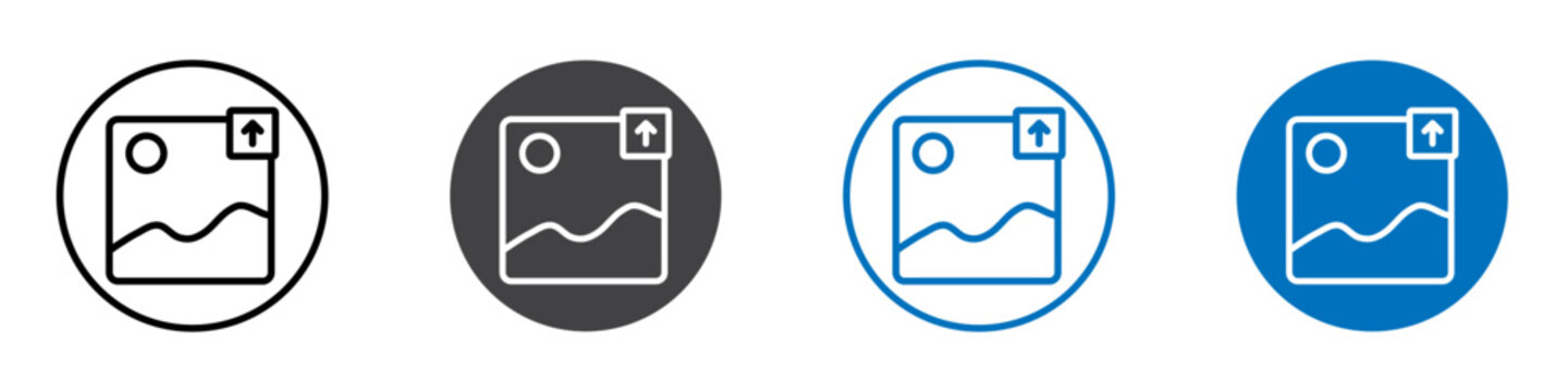 Image resizer icon flat editable icon mark set.