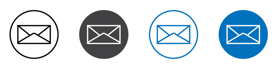 Mail icon flat editable icon mark set.