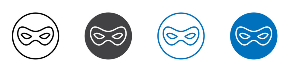 Mask icon flat editable icon mark set.
