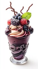 A Delectable Berry Ice Cream Dessert in a Glass