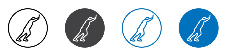 Push icon flat editable icon mark set.