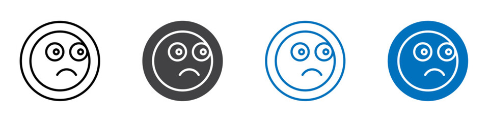 Shocked icon flat editable icon mark set.