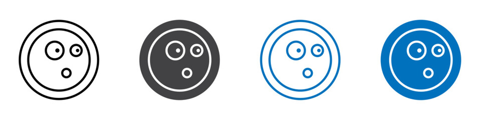 Surprised icon flat editable icon mark set.