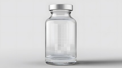 Transparent vial with liquid inside isolated on transparent background