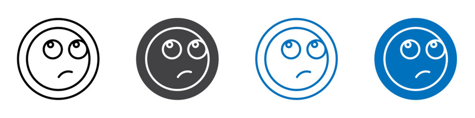 Thinking icon flat editable icon mark set.