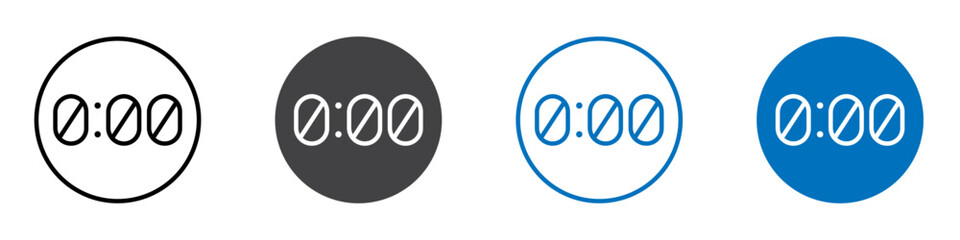 Timer icon flat editable icon mark set.