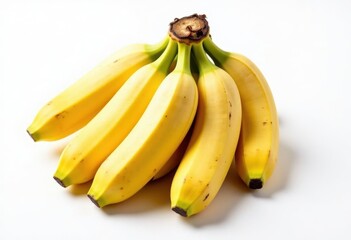 Bunch of yellow bananas on white background