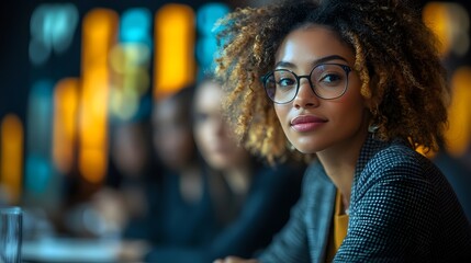 Business environment with professionals listening to an analysis discussion in a formal meeting