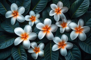 frangipani flowers on the beach