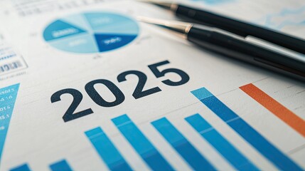 Business and Statistics 2025 New Year Card Materials for Business.Ai