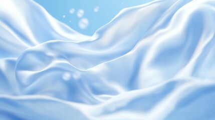 Naklejka premium A serene light blue background filled with soft air bubbles, symbolizing cleanliness, freshness, and the importance of hygiene in daily life.