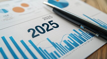 Business and Statistics 2025 New Year Card Materials for Business.Ai