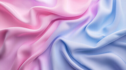 Obraz premium Pink & Blue Silk , Flowing pink and blue silk fabric. Ideal for fashion, beauty, or abstract backgrounds.