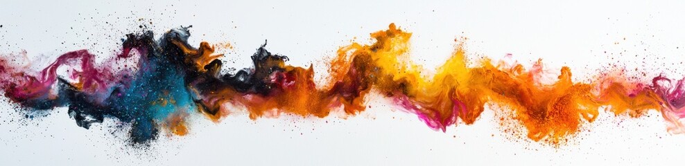 Obraz premium Abstract Colorful Paint Explosion on White Background
