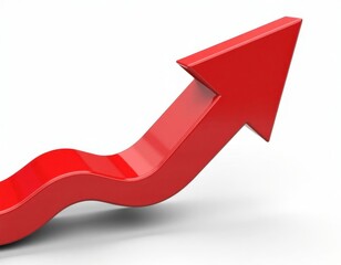 Red arrow points upward on a white background