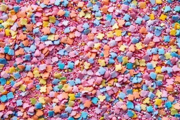 Colorful Sprinkles Background, Assorted Shapes and Colors