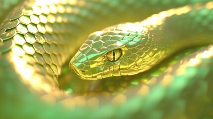 Obraz premium Mystical Macro View of Snake Scales: Year of the Snake Chinese Zodiac 3D Render Digital Artwork
