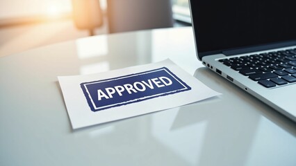 Document approval process modern office business image bright environment close-up viewpoint efficiency concept