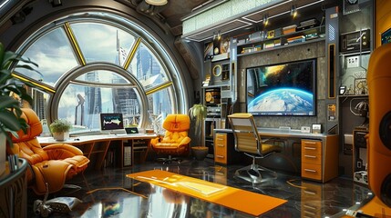 Photorealistic Modern Workspace Design