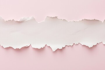Torn White Paper Strip on Pink Background