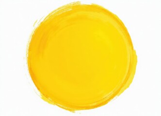 Yellow paint circle on white background
