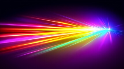 Fototapeta premium Abstract Colorful Light Rays Converging In A Burst