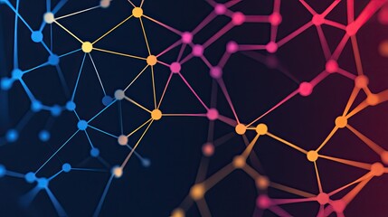 This image showcases a visually striking network of interconnected nodes and lines, representing complex data relationships and abstract connections in a digital space.