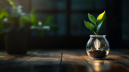 Beautiful Plant in Glass Vase