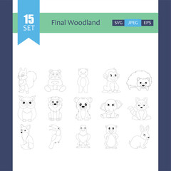 Obraz premium Whimsical Woodland Animals Graphics