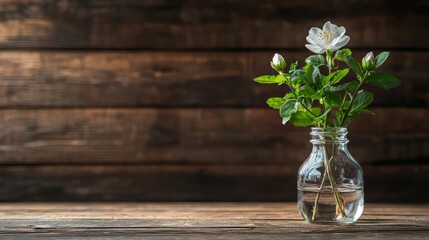 Elegant White Flower in Glass Vase