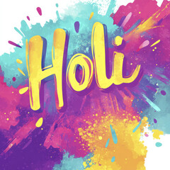 vibrant Holi banner featuring colorful splashes and joyful hues